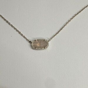 Kendra Scott Silver Necklace with Blush Stone